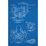 Football Shoulder Pads // Blue Grid (11"L x 17"W)