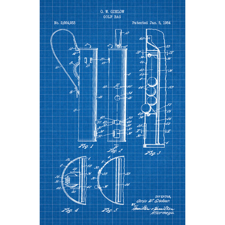 Golf Bag // Blue Grid (11"L x 17"W)