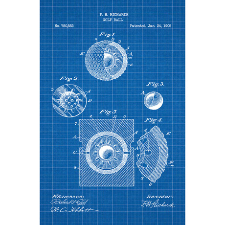 Golf Ball // Blue Grid (11"L x 17"W)