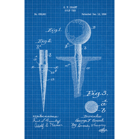 Golf Tee // Blue Grid (11"L x 17"W)
