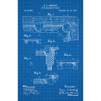 Pool Billiard Table // Blue Grid (18"L x 24"W)