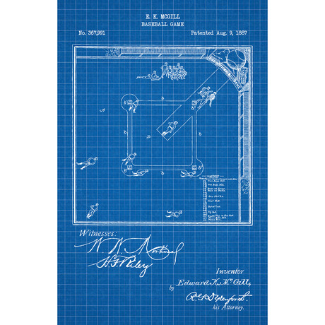 Baseball Game // Blue Grid (11"L x 17"W)