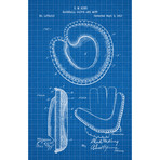 Baseball Glove and Mitt // Blue Grid (11"L x 17"W)
