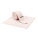 Microstripe Skinny Tie + Tie Clip + Pocket Square // Brushed Salmon