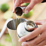 Cocktail Shaker with Lid + Cup (Black Rubber Finish)