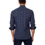 Long-Sleeve Button-Up // Navy + Black Gingham (S)