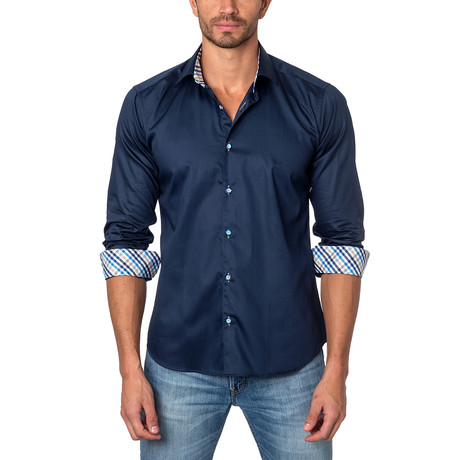 Solid Button-Up // Navy (S)
