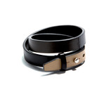 Double Wrap Tri-Color // Olive + Black + Tan