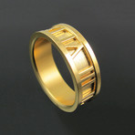 18k Gold Plated Roman Numeral Ring (Size 8)