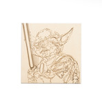 Yoda Inspired // Laser Burnt Art // Star Wars (Natural Wood)
