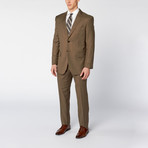 Modern Fit Textured Suit // Brown (US: 40R)