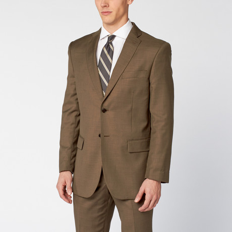 Modern Fit Textured Suit // Brown (US: 36S)