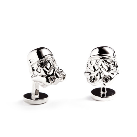 Storm Trooper Helmet Cufflink // Silver