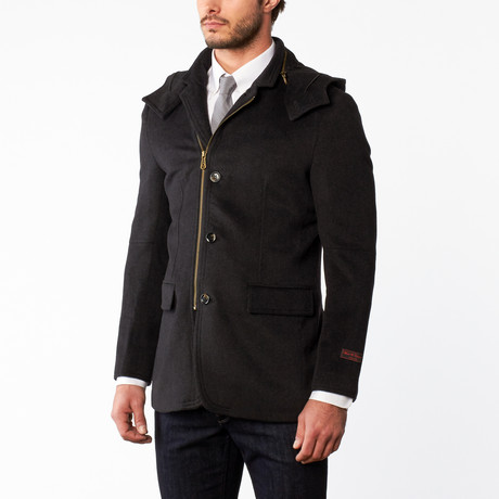 Wool Zip Overcoat // Charcoal (US: 34R)