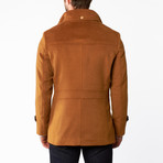Wool Accent Button Up Overcoat // Dark Camel (US: 46R)