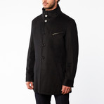 Wool Stand Collar Overcoat // Dark Charcoal (US: 42S)