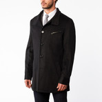 Wool Stand Collar Overcoat // Dark Charcoal (US: 36S)