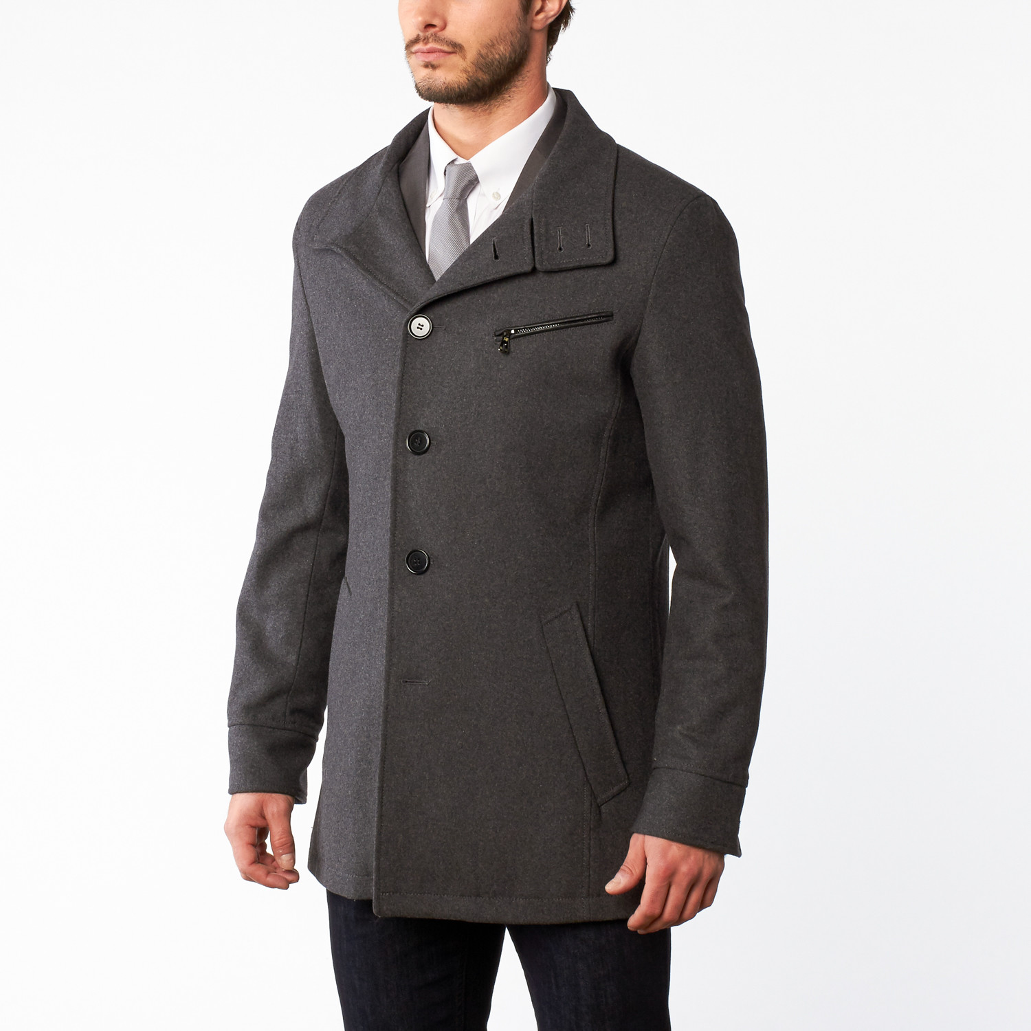 Wool Button Up Overcoat // Medium Grey (US: 36R) - Luca Baretti - Touch ...
