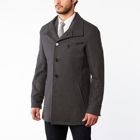 Wool Button Up Overcoat // Medium Grey (US: 34R)