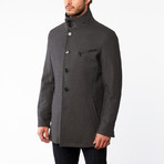 Wool Button Up Overcoat // Medium Grey (US: 46R)
