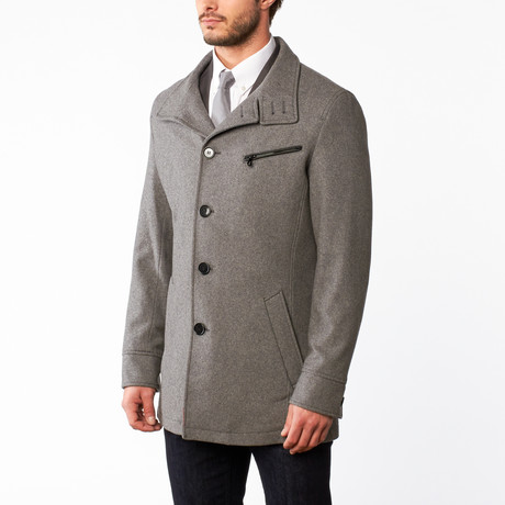 Luca Baretti // Wool Button Up Overcoat // Light Grey (US: 48R)