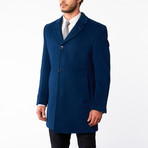 Wool Button Up Overcoat // Royal Blue (US: 36R)