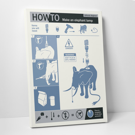 How To Build An Elephant Lamp (16"W x 20"H x 0.75"D)