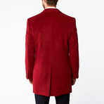 Wool Side Button Overcoat // Red (US: 36)