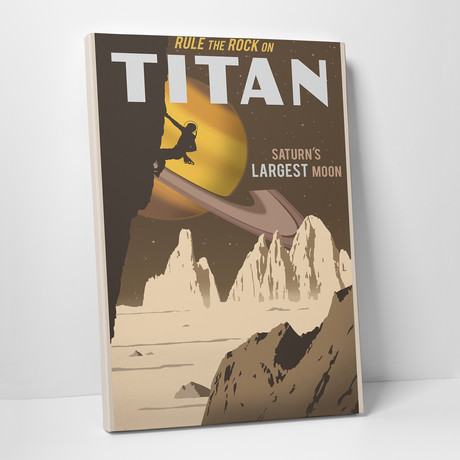 Rock Climbing On Titan (16"W x 20"H x 0.75"D)