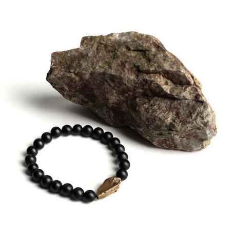 Arrowhead + Onyx Bracelet // Gold (Small)