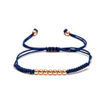 Macrame Beaded Bracelet // Rose Gold (Black)