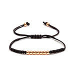 Macrame Beaded Bracelet // Rose Gold (Black)