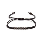 Macrame Beaded Bracelet // Black Rhodium (Black)