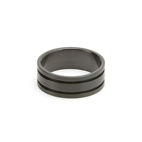Runa Stainless Steel Ring // Black