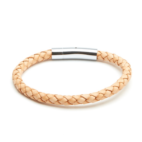 Libirio Clasp Leather Bracelet // Beige