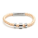 Giovanni Leather Clasp + Ring Bracelet // Beige