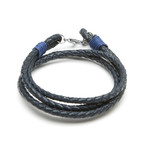 Angelo Double Wrap Leather Bracelet // Navy Blue