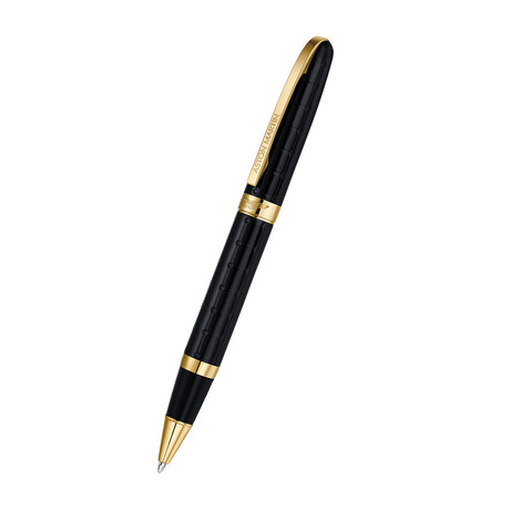 Pen // Dot Engraved Black Lacquer + Gold