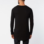 Paneled Long-Sleeve Shirt // Black (M)