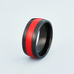 Glowing Rings // Single Line // Black // Red (Size: 12)