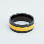 Glowing Rings // Single Line // Black // Orange (Size: 5)