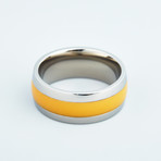 Glowing Rings // Single Line // Chrome // Orange (Size: 5)