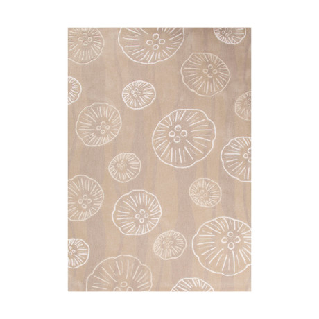 Coastal Tides Meduses Area Rug // Beige + Ivory (2' x 3')