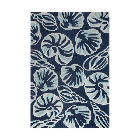 Coastal Tides Conch Area Rug // Blue + Ivory (2' x 3')