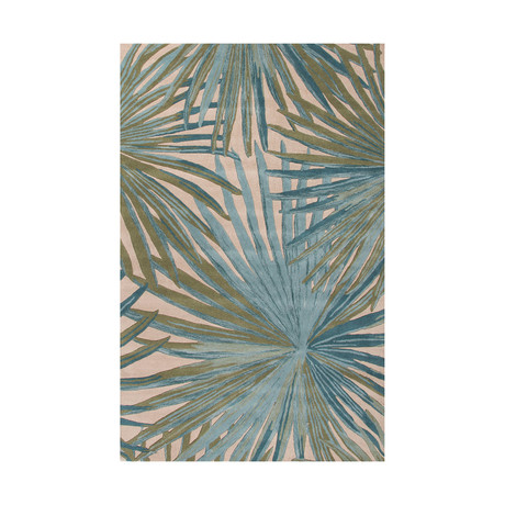 Coastal Seaside Palmetto Area Rug // Blue + Green