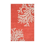 Coastal Seaside Bough Area Rug // Orange + Ivory (2' x 3')