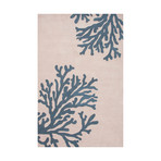 Coastal Seaside Bough Area Rug // Ivory + Blue (2' x 3')