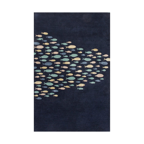 Coastal Resort Schooled Area Rug // Navy Blue + Ivory (2' x 3')