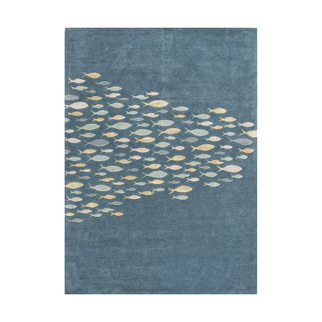 Coastal Resort Schooled Area Rug // Blue + Yellow (9'6" x 13'6")