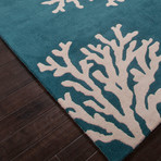 Coastal Seaside Bough Area Rug // Blue + Ivory (2' x 3')